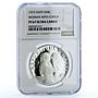 Haiti 50 gourdes Woman with Shell Mark Left KM-104.1 PF 67 NGC silver coin 1973