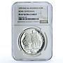 Ras al-Khaimah 10 riyals Rome Centennial KM-18 Horses PF 67 NGC silver coin 1970