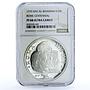 UAE Ras al-Khaimah 15 riyals Rome Centennial KM-19 PF 68 NGC silver coin 1970