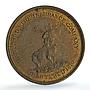 United States Hartford Fire Insurance Company Advertising Token Deer brass 1915