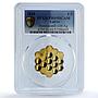 Latvia 5 euros Honeycomb Bees Gilt KM-201 PR 69 PCGS silver coin 2018