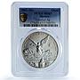 Mexico 1 onza Libertad Angel of Independence KM-639 MS 67 PCGS silver coin 2002