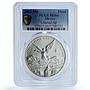 Mexico 1 onza Libertad Angel of Independence KM-639 MS 66 PCGS silver coin 2002