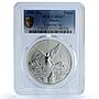 Mexico 1 onza Libertad Angel of Independence KM-613 MS 67 PCGS silver coin 1998