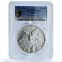 Mexico 1 onza Libertad Angel of Independence KM-639 MS 66 PCGS silver coin 2002