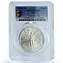 Mexico 1 onza Libertad Angel of Independence KM-494.2 MS67 PCGS silver coin 1990