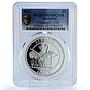 Barbados 1 dollar Flamingo F15 Mark KM-81 Fauna Bird PR 69 PCGS silver coin 2016