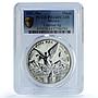 Mexico 1 onza Libertad Angel of Independence KM-639 PR 64 PCGS silver coin 2002