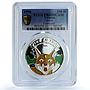 Vietnam 100 dong Caracal Coloured KM-48 Fauna Cat PR 69 PCGS silver coin 1996
