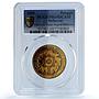 Malaysia 1 ringgit Bank Negara KM-155 Anniversary PR 69 PCGS brass coin 2009