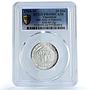 Yugoslavia 20 dinara AVNOJ Jajce NI Mark KM-49 PR 69 PCGS silver coin 1968