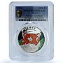 Benin 1000 francs Panthera Coloured KM-19 Fauna Cat PR 69 PCGS silver coin 1996