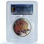 Sierra Leone 10 dollars Lion Coloured KM-246.1 Cat PR 69 PCGS silver coin 2001
