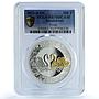 Kazakhstan 500 tenge Swan Gilt KM-537 Nomads Art Bird PR70 PCGS silver coin 2021