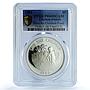 Cayman Islands 5 dollars Save Children KM-102 UNICEF PR 68 PCGS silver coin 1989