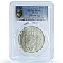Brazil 2000 reis Pedro II KM-466 MS 63 PCGS silver coin 1865