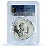 Ethiopia 5 dollars Emperor Menelik II KM-50 MS 68 PCGS silver coin 1972
