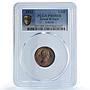 Great Britain 1 farthing Elizabeth II KM-881 S- 4156 PR 65 PCGS bronze coin 1953
