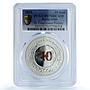 Kyrgyzstan 10 som Great Victory KM-8 WWII Anniversary PR70 PCGS silver coin 2015