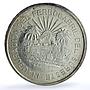 Mexico 5 pesos Opening Southern Railroad KM-466 Train silver coin 1950