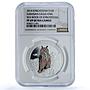 Kyrgyzstan 10 som Eagle Owl KM-61 Wildlife Fauna Bird PF 69 NGC silver coin 2014