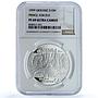 Ukraine 10 hryvnias Prince Askold KM-86 History Ship PF 69 NGC silver coin 1999