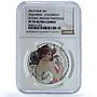 Niue 1 dollar Aquarius KM-505 Mucha Zodiac Signs Art PF 70 NGC silver coin 2010