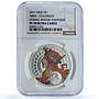 Niue 1 dollar Aries KM-495 Mucha Zodiac Signs Art PF 70 NGC silver coin 2011