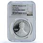 Abkhazia 10 apsar Samson Chanba Literature Writer PL 69 NGC silver coin 2009