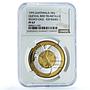 Guatemala 10 quetzales Quetzal RE X#2c.1 Bird Tower PF 67 NGC trimetal coin 1995
