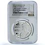 Romania 10 lei Hariclea Darclee KM-271 Music Singer PF 69 NGC silver coin 2010