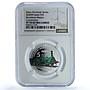 Spain 5 euros Ibero-American Railways KM-1489 Train PF 70 NGC silver coin 2020