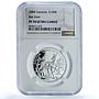 Transnistria 100 roubles Roe Deer KM-44 Wildlife Fauna PL70 NGC silver coin 2004
