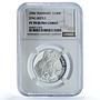 Transnistria 100 roubles Stag Beetle KM-78 Fauna PL 70 NGC silver coin 2006