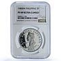 Philippines 5 piso Marcos New Society KM-210.2 PF 69 NGC nickel coin 1980