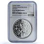 Singapore 10 dollars Year Monkey Piedfort KM-187a PF 69 NGC silver coin 2004