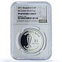 Bangladesh 10 taka Cricket World Cup KM-27 Sports PF 69 NGC silver coin 2011