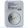 Oman 5 rials White Oryx KM-61 Wildlife Fauna WWF Goat MS 69 NGC silver coin 1976