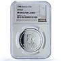 Bahrain 5 dinars Save the Children KM-23 UNICEF PF 69 NGC silver coin 1998