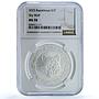 Kazakhstan 1 tenge Kokbori Sky Wolf MS 70 NGC silver coin 2025