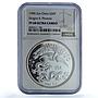 China 20 yuan Dragon Phoenix KM-318 Mythology Bird PF 68 NGC silver coin 1990