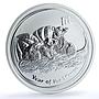 Australia 8 dollars Year Mouse Rat KM-1757 Lunar Series 2 5 oz silver coin 2008