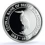 Belize 10 dollars Central Bank KM-104 Anniversary Bird proof silver coin 1992