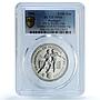 Portugal 100 escudos Football Cup Mexico Essai KM-637a SP 66 PCGS Ag coin 1986
