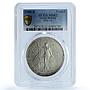 Great Britain 1 dollar Trade Dollar KM-T5 Prid-18 MS 62 PCGS silver coin 1908 B