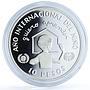 Dominican Republic 10 pesos Year of the Child KM-57 UNICEF silver coin 1982