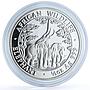 Zambia 2000 kwacha Elephant KM-184 African Wildlife Fauna proof silver coin 2003