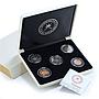 Oman Various Set 45th National Day Commemorative proof base metal coins 2015