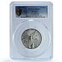 Mexico 2 onzas Libertad Angel of Independence KM-614 MS 67 PCGS silver coin 1996