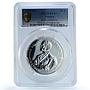 Panama 20 balboas Simon Bolivar KM-93 Pl 67 PCGS silver coin 1983